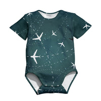 Thumbnail for Travelling with Aircraft (Green) Designed 3D Baby Bodysuits