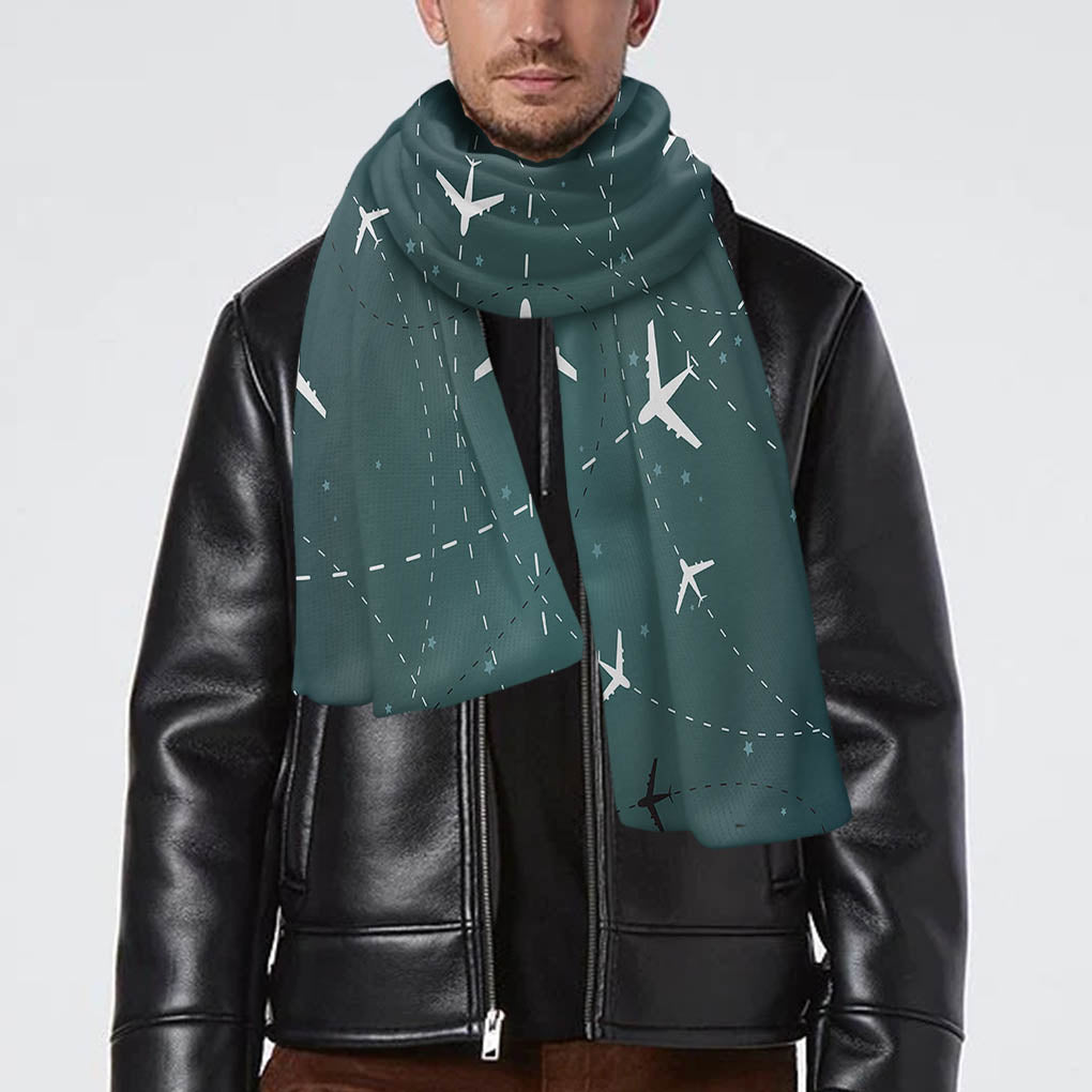 Travelling with Aircraft (Green) Designed Scarfs