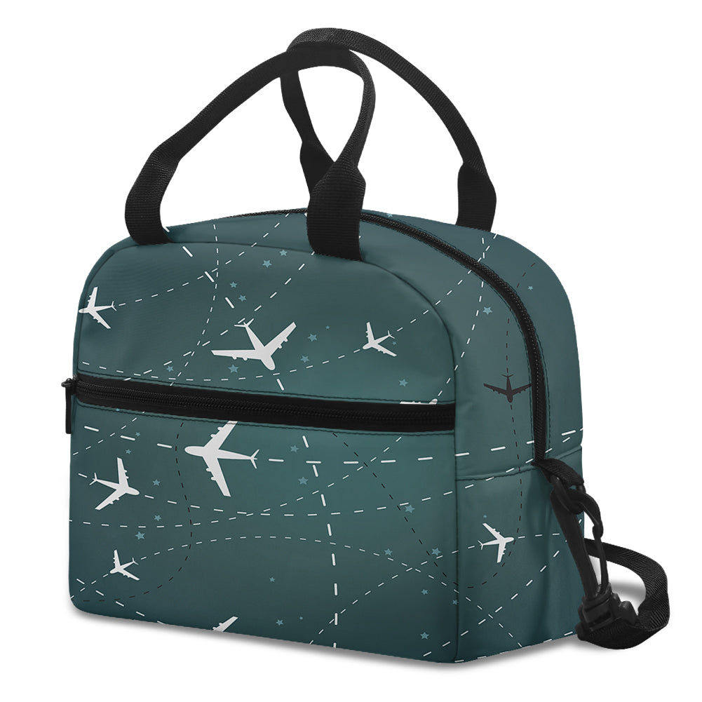 Travelling with Aircraft (Green) Designed Lunch Bags