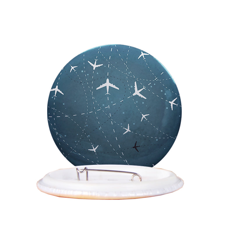 Travelling with Aircraft (Green) Designed Pins