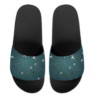 Thumbnail for Travelling with Aircraft (Green) Designed Sport Slippers