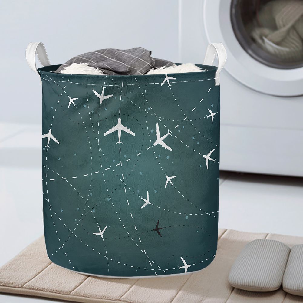 Travelling with Aircraft (Green) Designed Laundry Baskets