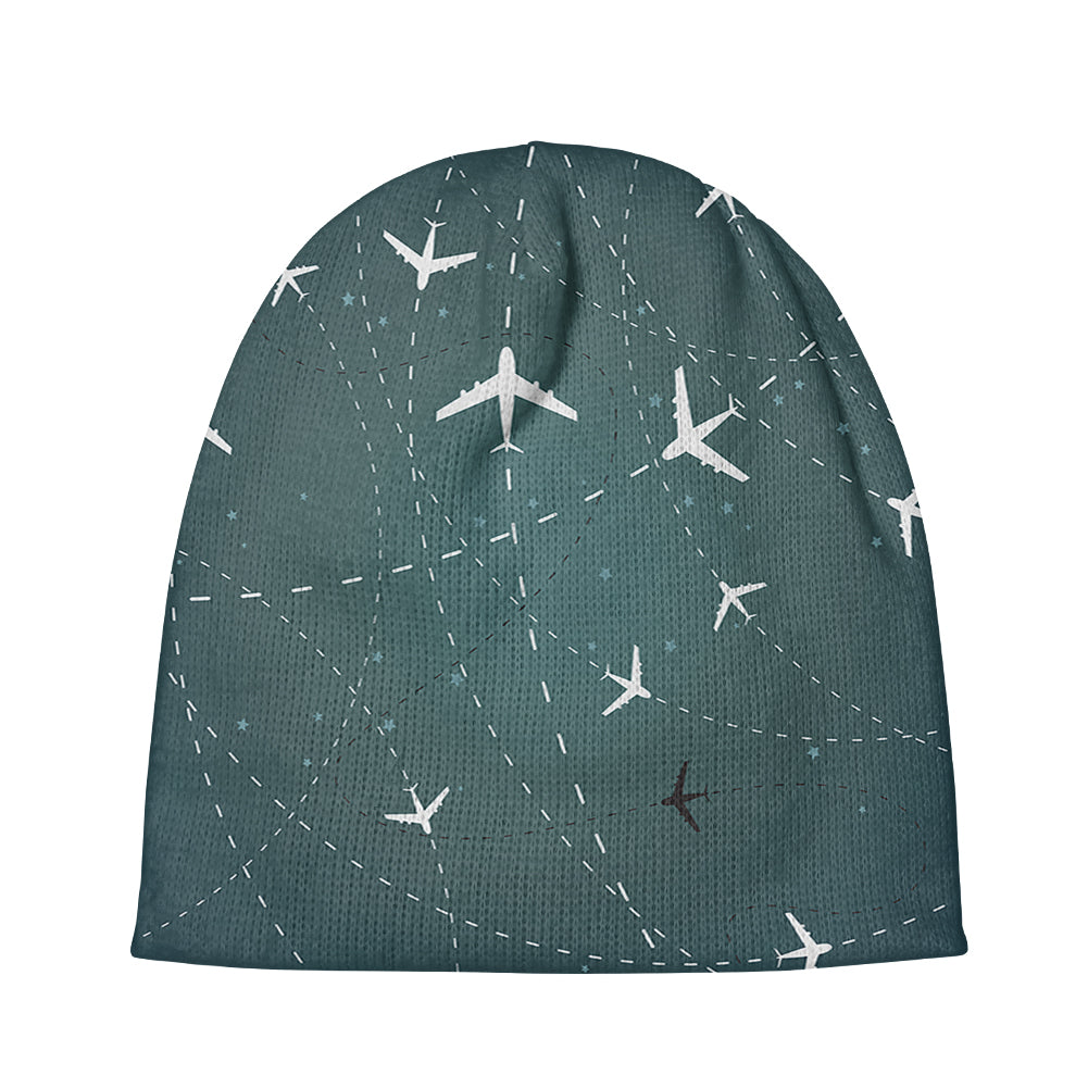 Travelling with Aircraft (Green) Designed Knit 3D Beanies