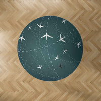 Thumbnail for Travelling with Aircraft (Green) Carpet & Floor Mats (Round)