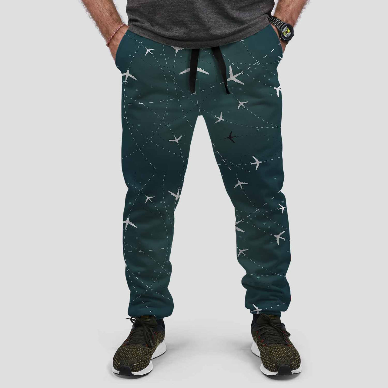 Travelling with Aircraft Designed Designed Sweat Pants & Trousers