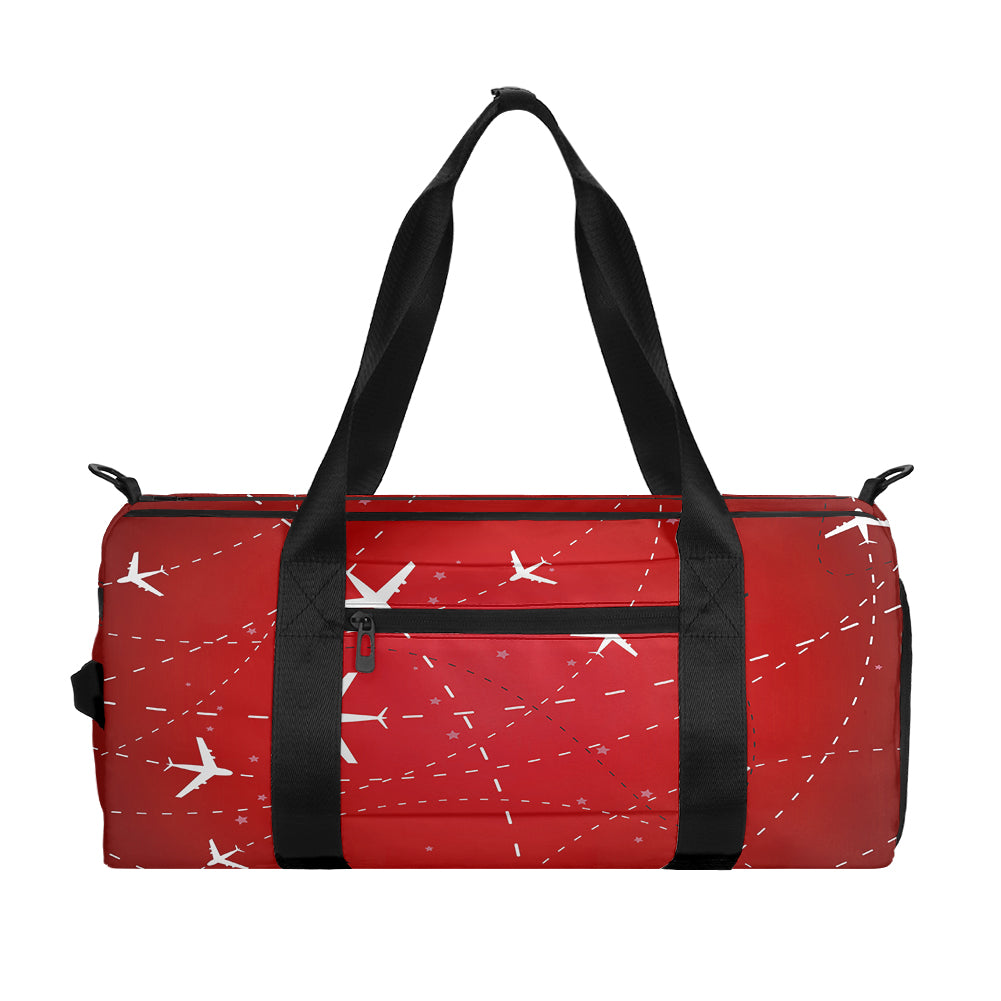 Travelling with Aircraft (Red) Designed Sports Bag
