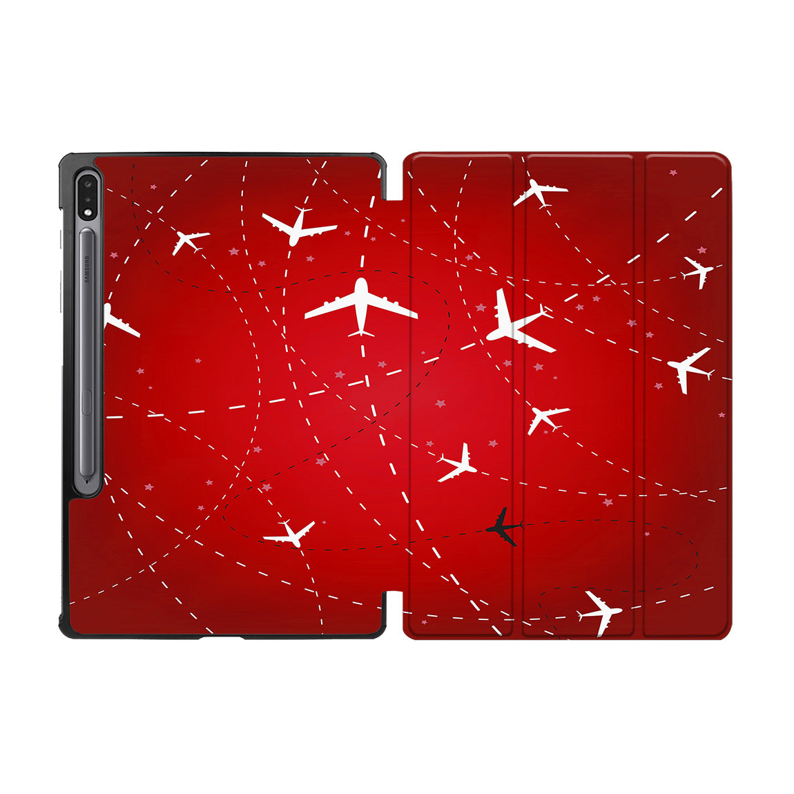 Travelling with Aircraft (Red) Designed Samsung Tablet Cases