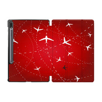 Thumbnail for Travelling with Aircraft (Red) Designed Samsung Tablet Cases
