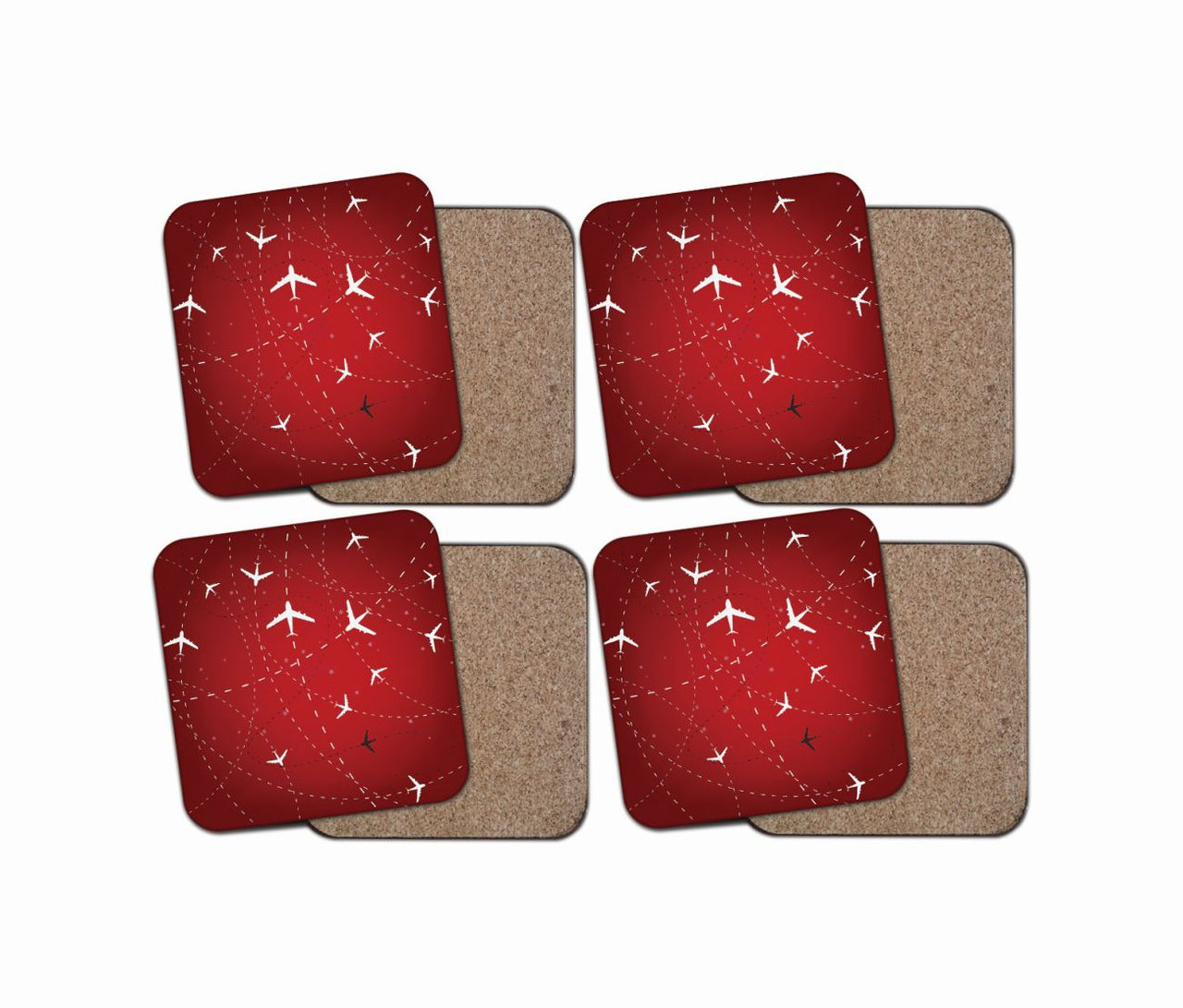 Travelling with Aircraft (Red) Designed Coasters