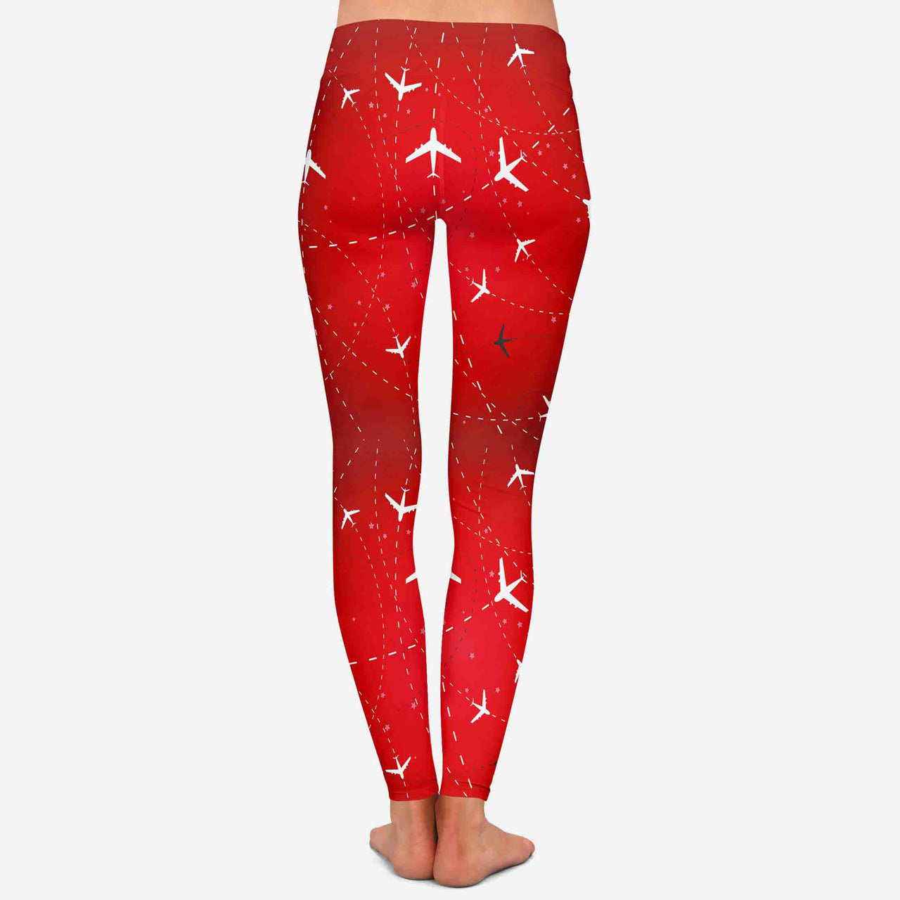 Travelling with Aircraft (Red) Designed Women Leggins