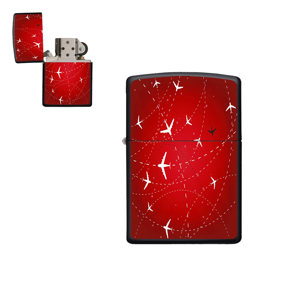 Travelling with Aircraft (Red) Designed Metal Lighters