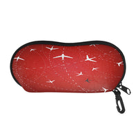 Thumbnail for Travelling with Aircraft (Red) Designed Glasses Bag