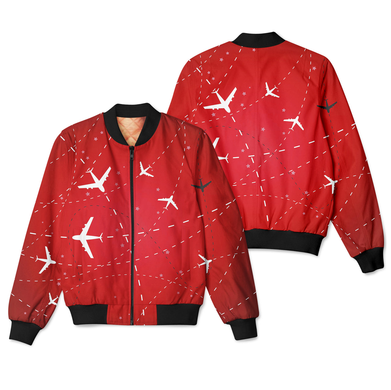 Travelling with Aircraft (Red) Designed 3D Pilot Bomber Jackets