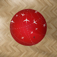 Thumbnail for Travelling with Aircraft (Red) Designed Carpet & Floor Mats (Round)