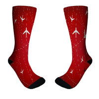 Thumbnail for Travelling with Aircraft (Red) Designed Socks
