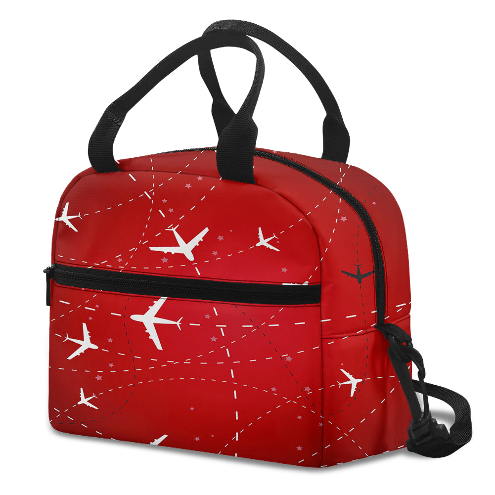 Travelling with Aircraft (Red) Designed Lunch Bags