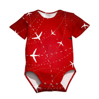 Thumbnail for Travelling with Aircraft (Red) Designed 3D Baby Bodysuits