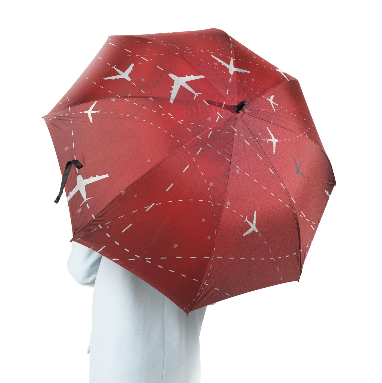 Travelling with Aircraft (Red) Designed Umbrella