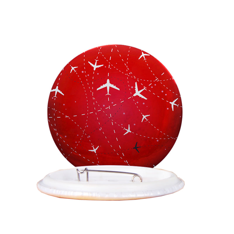 Travelling with Aircraft (Red) Designed Pins
