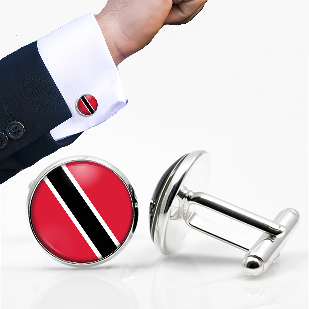 Trinidad and Tobago Flag Designed Cuff Links