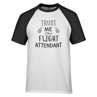 Thumbnail for Trust Me I'm a Flight Attendant Designed Raglan T-Shirts