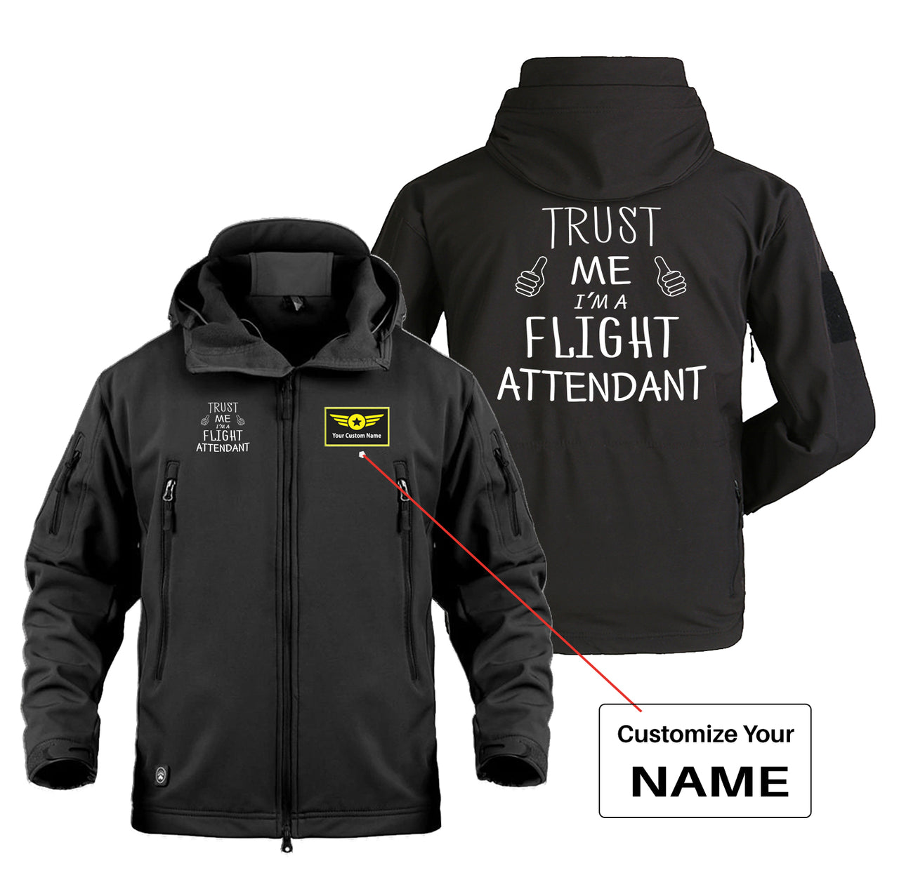 Trust Me I'm a Flight Attendant Designed Military Jackets (Customizable)