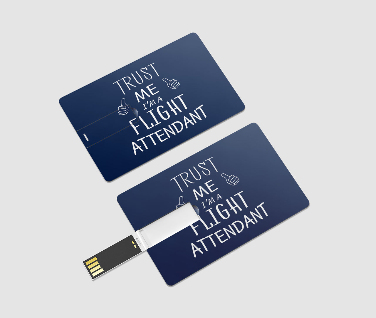 Trust Me I'm a Flight Attendant Designed USB Cards