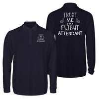 Thumbnail for Trust Me I'm a Flight Attendant Designed Long Sleeve Polo T-Shirts (Double-Side)