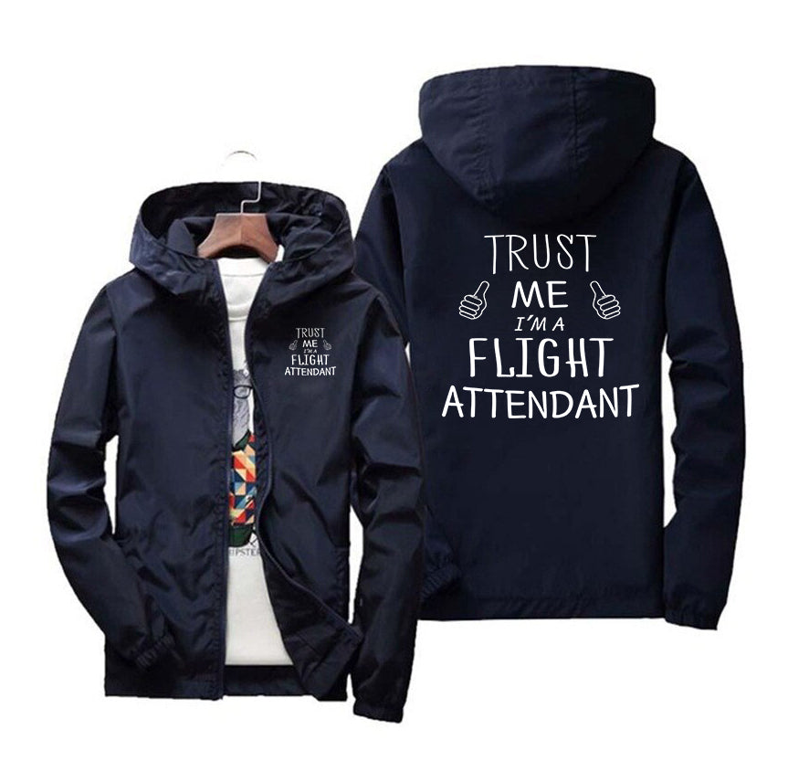 Trust Me I'm a Flight Attendant Designed Windbreaker Jackets