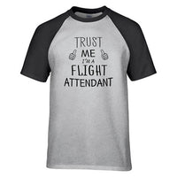Thumbnail for Trust Me I'm a Flight Attendant Designed Raglan T-Shirts