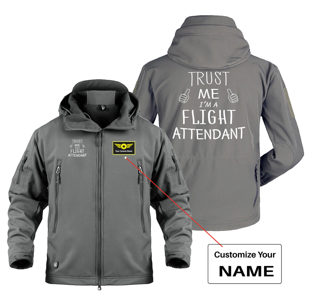 Trust Me I'm a Flight Attendant Designed Military Jackets (Customizable)
