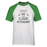 Thumbnail for Trust Me I'm a Flight Attendant Designed Raglan T-Shirts