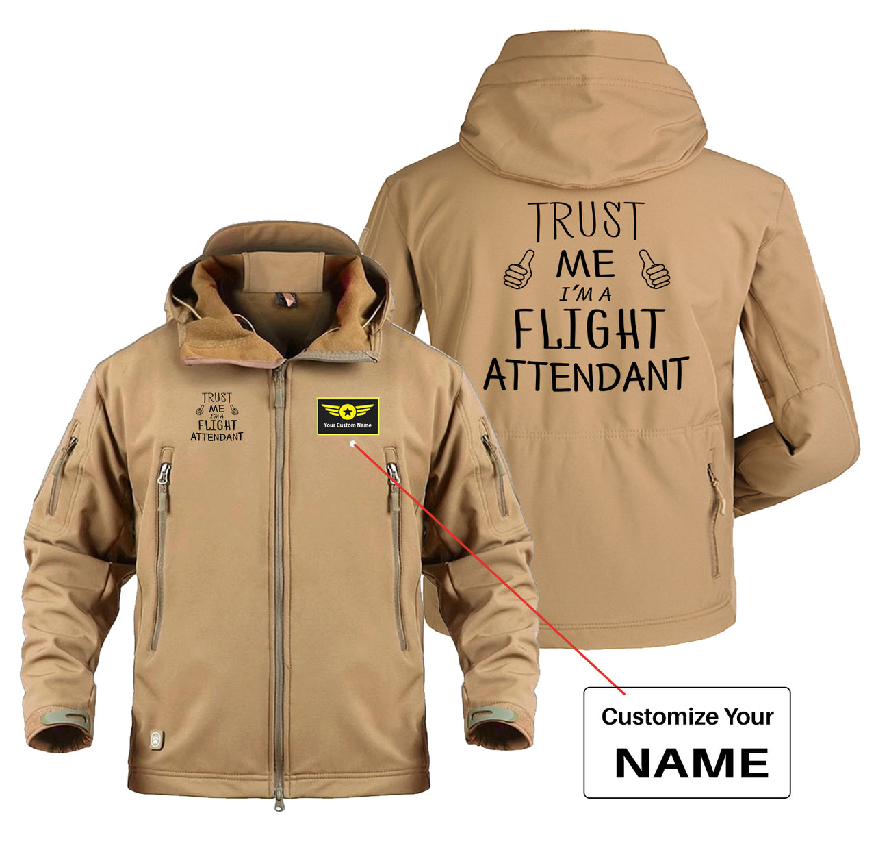 Trust Me I'm a Flight Attendant Designed Military Jackets (Customizable)