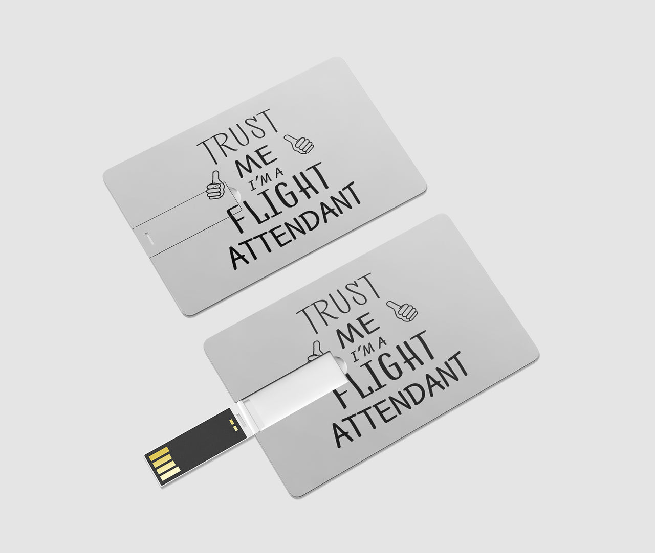 Trust Me I'm a Flight Attendant Designed USB Cards