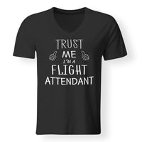 Thumbnail for Trust Me I'm a Flight Attendant Designed V-Neck T-Shirts