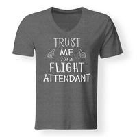 Thumbnail for Trust Me I'm a Flight Attendant Designed V-Neck T-Shirts