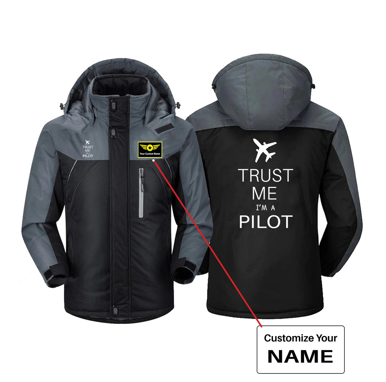 Trust Me I'm a Pilot 2 Designed Thick Winter Jackets