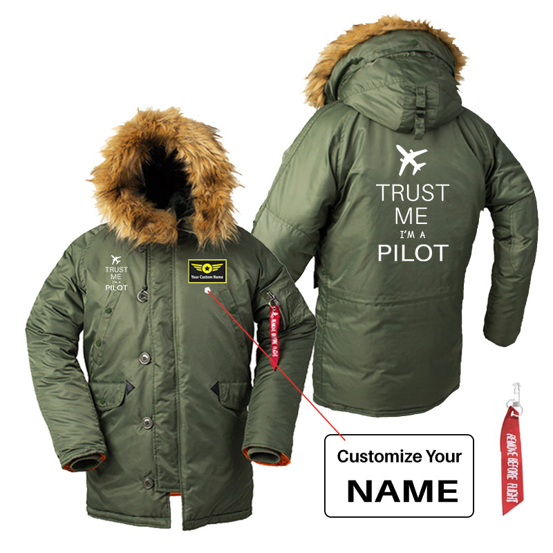 Trust Me I'm a Pilot 2 Designed Parka Bomber Jackets