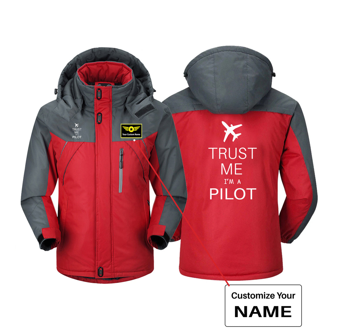 Trust Me I'm a Pilot 2 Designed Thick Winter Jackets