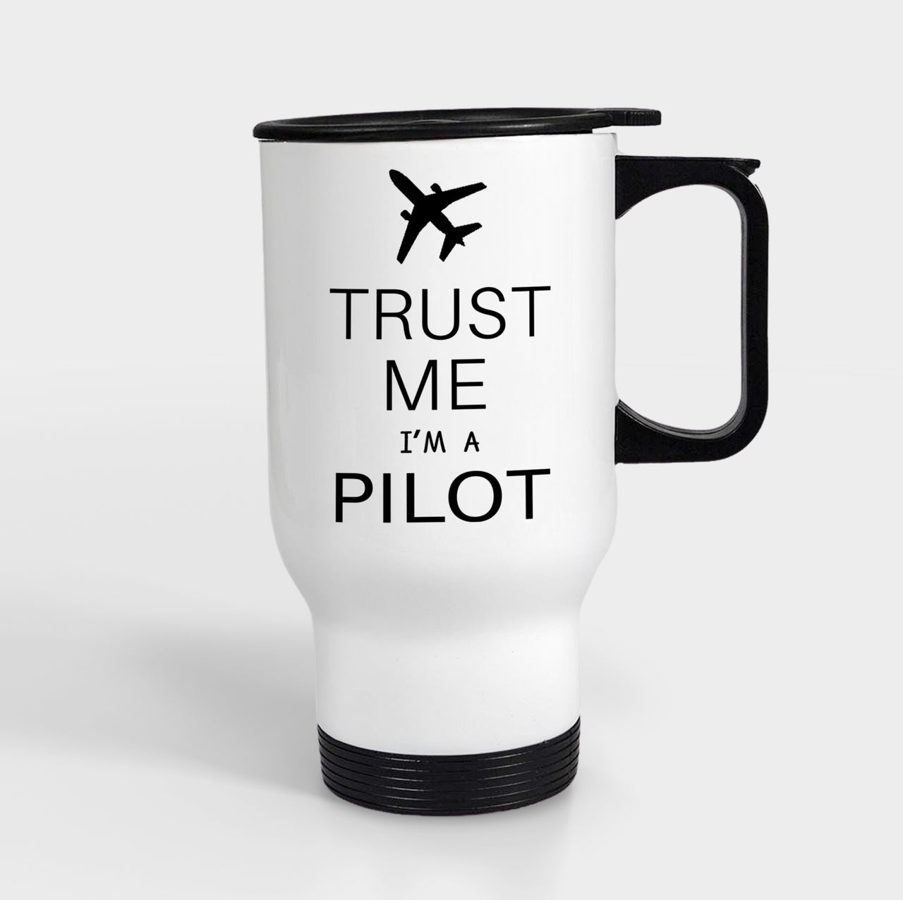 Trust Me I'm a Pilot 2 Designed Travel Mugs (With Holder)