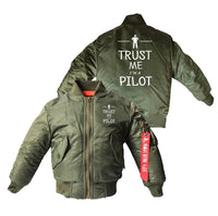 Thumbnail for Trust Me I'm a Pilot Designed Children Bomber Jackets