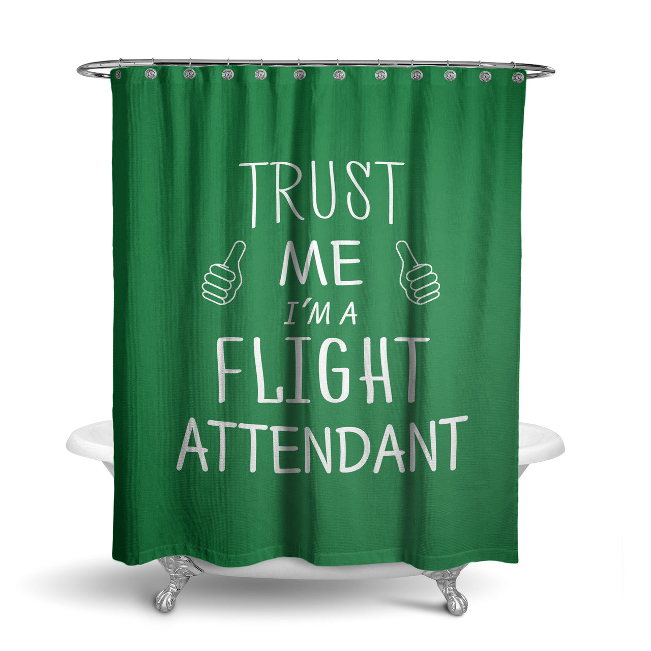 Trust Me I'm a Flight Attendant Designed Shower Curtains