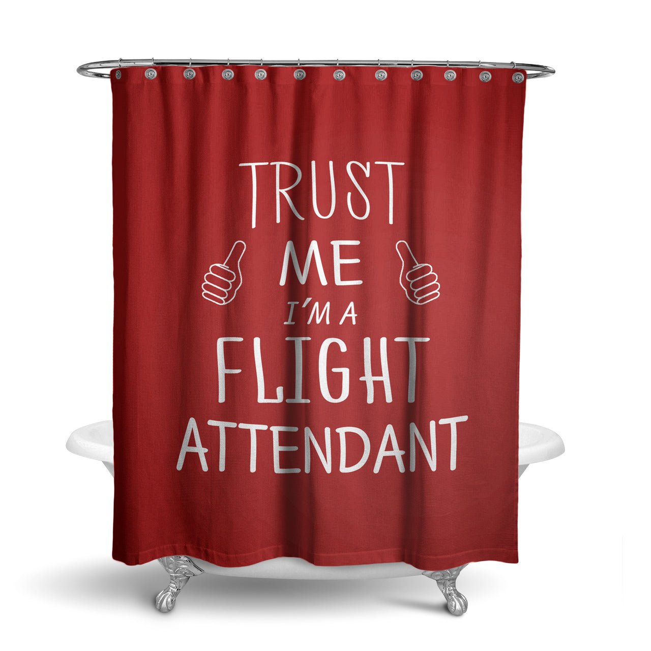 Trust Me I'm a Flight Attendant Designed Shower Curtains