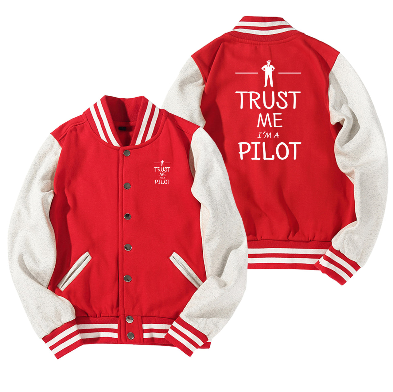 Trust Me I'm a Pilot Designed Baseball Style Jackets