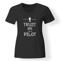 Thumbnail for Trust Me I'm a Pilot Designed V-Neck T-Shirts