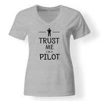 Thumbnail for Trust Me I'm a Pilot Designed V-Neck T-Shirts