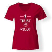 Thumbnail for Trust Me I'm a Pilot Designed V-Neck T-Shirts
