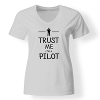 Thumbnail for Trust Me I'm a Pilot Designed V-Neck T-Shirts