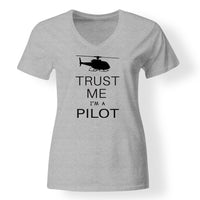 Thumbnail for Trust Me I'm a Pilot (Helicopter) Designed V-Neck T-Shirts