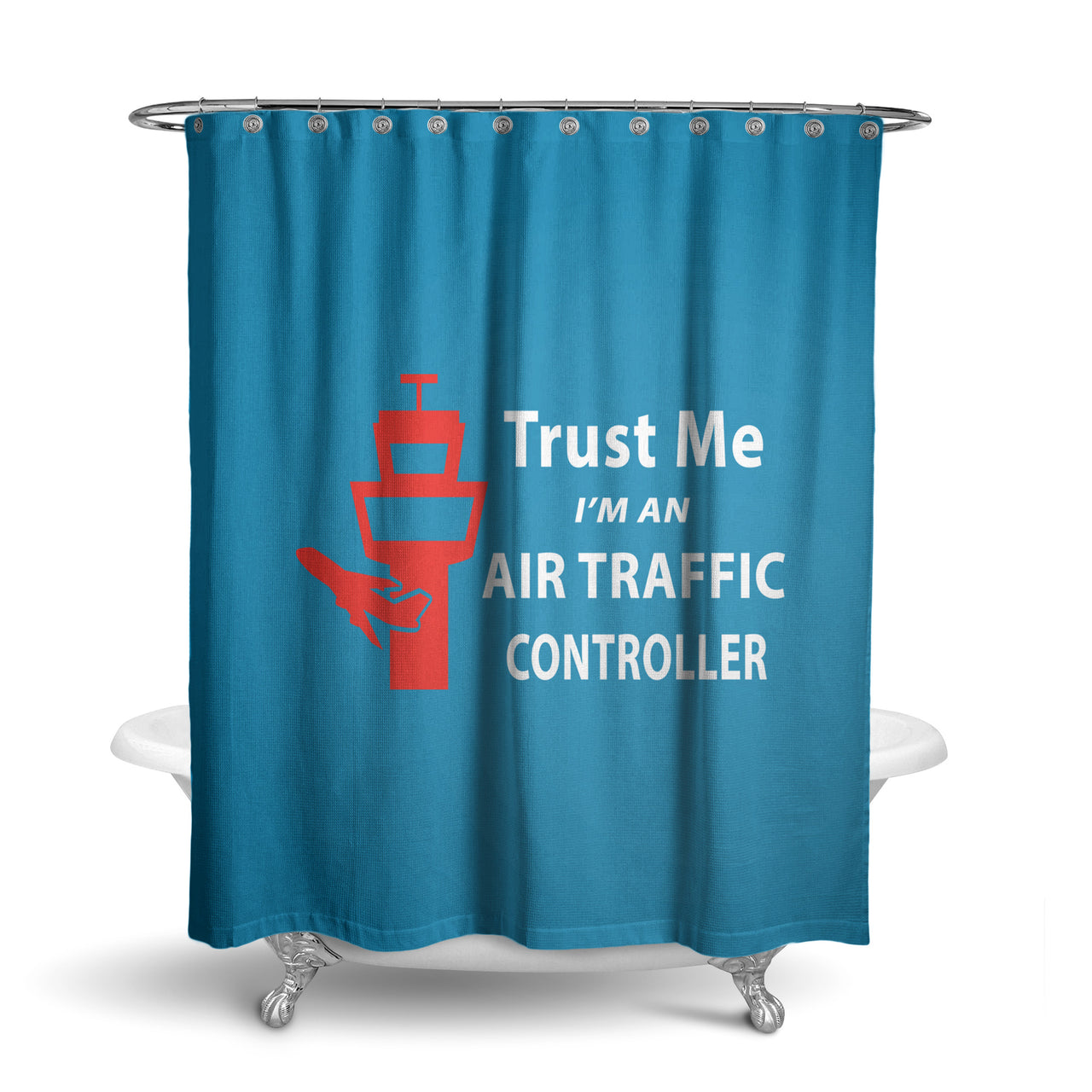 Trust Me I'm an Air Traffic Controller Designed Shower Curtains